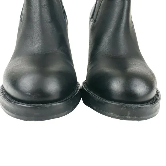 ACNE STUDIOS Star Black Leather Chelsea Ankle Heel Bootie Boots Size 41 - Picture 4 of 12